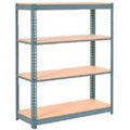 Global Equipment Extra Heavy Duty Shelving 48"W x 12"D x 72"H With 4 Shelves, Wood Deck, Gry 717141